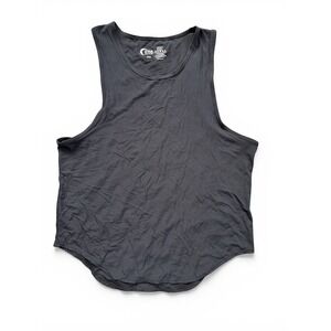 Zyia Active Tank Top Women XXXL Black Excellent Ribbed Curved Hem Muscle Tee